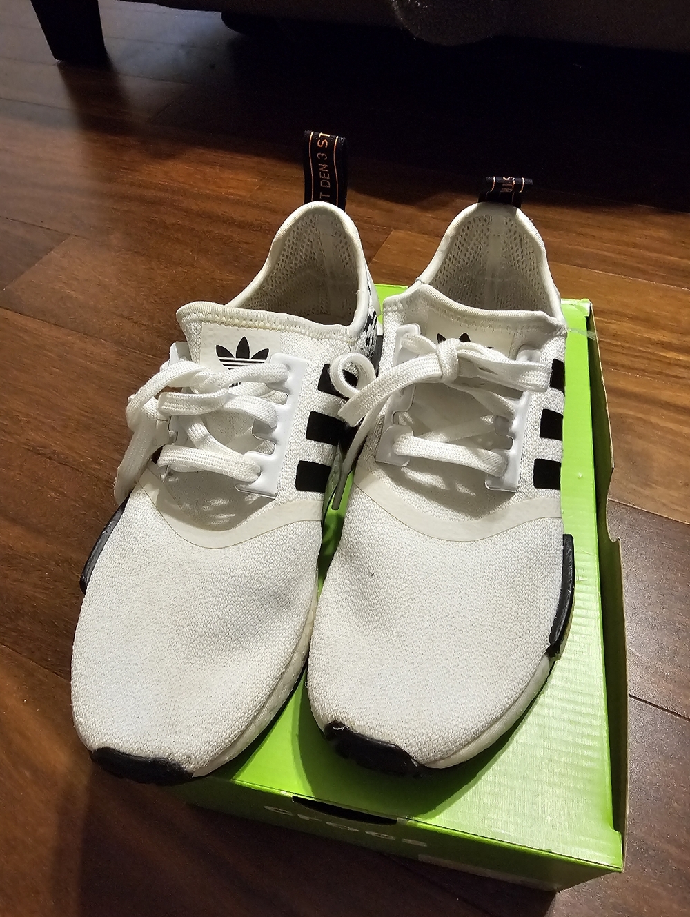 adidas nmd r1 white and black splash 6.5 Womens